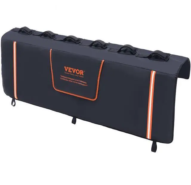 Main image of VEVOR Tailgate Bike Pad, 62" Truck Tailgate Pad Carry 6 Mountain Bikes, Upgraded Grooves Tailgate Protection Pad with Reflective Strips and Tool Pockets, with Camera Opening for Most Pickup Trucks