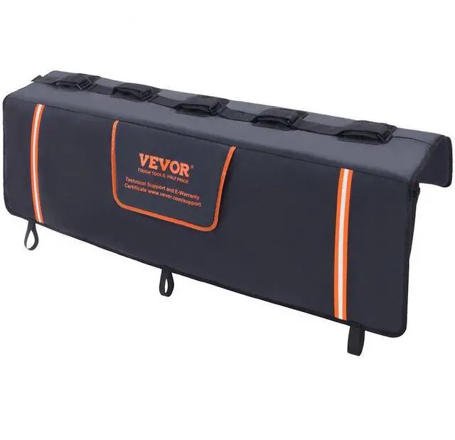 Main image of VEVOR Tailgate Bike Pad, 53" Truck Tailgate Pad Carry 5 Mountain Bikes, Upgraded Grooves Tailgate Protection Pad with Reflective Strips and Tool Pockets, with Camera Opening for Mid-Size Pickup Trucks