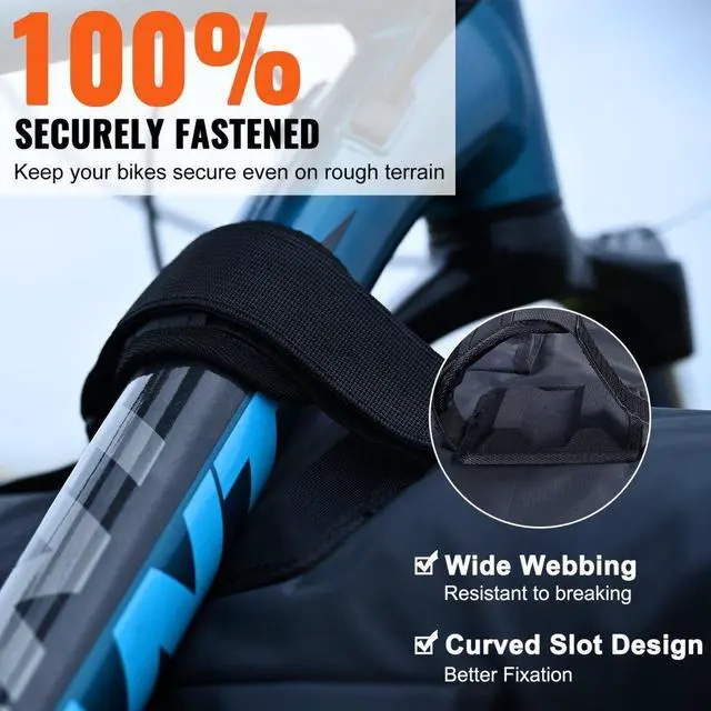 Alt view image 4 of 7 - VEVOR Tailgate Bike Pad, 53" Truck Tailgate Pad Carry 5 Mountain Bikes, Upgraded Grooves Tailgate Protection Pad with Reflective Strips and Tool Pockets, with Camera Opening for Mid-Size Pickup Trucks