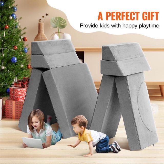 Alt view image 5 of 7 - VEVOR Play Couch, Modular Kids Nugget Couch 15pcs, Toddler Foam Sofa Couch with High-density 25D Sponge for Playing, Creating, Sleeping, Imaginative Kids Furniture for Bedroom and Playroom