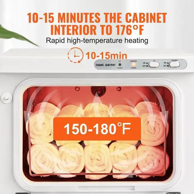 Alt view image 3 of 7 - VEVOR Hot Towel Warmer, 8L Spa Hot Towel Warmer Cabinet, 2-in-1 Towel Warmer with Stainless Steel Rack, Holds up to 16 Towels, All-round Heating for Facials, SPA, Massage, Salon, Bathroom, Esthetician