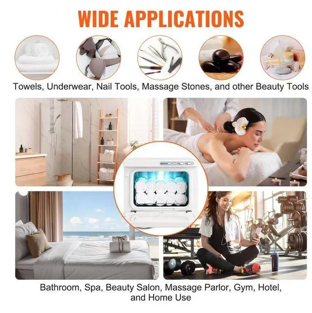 Alt view image 6 of 7 - VEVOR Hot Towel Warmer, 8L Spa Hot Towel Warmer Cabinet, 2-in-1 Towel Warmer with Stainless Steel Rack, Holds up to 16 Towels, All-round Heating for Facials, SPA, Massage, Salon, Bathroom, Esthetician