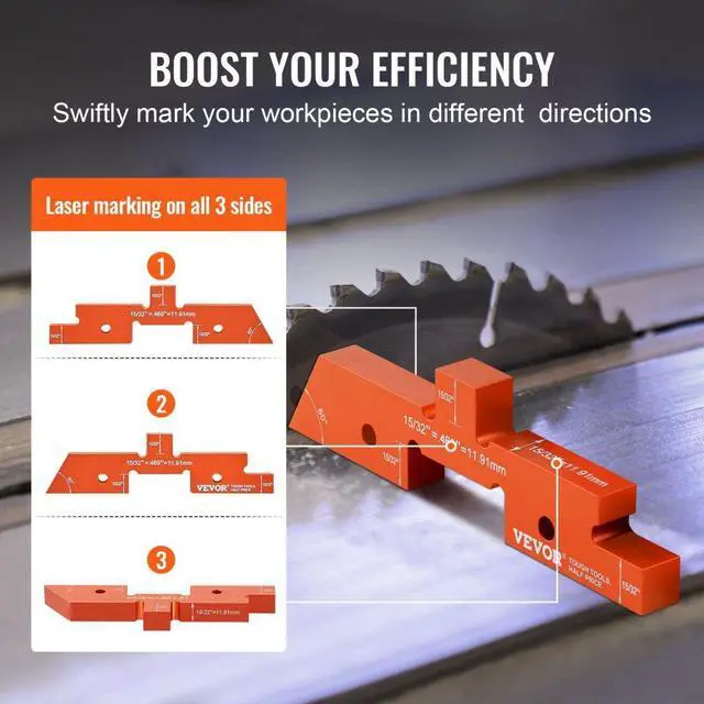 Alt view image 5 of 7 - VEVOR Router Table Setup Bars, 14 pcs, Precision Aluminum Setup Blocks Height Gauge Set, with Laser Engraved Size Markings Storage Case, Measuring Depth Height Angle, for Router Table Saw Accessories