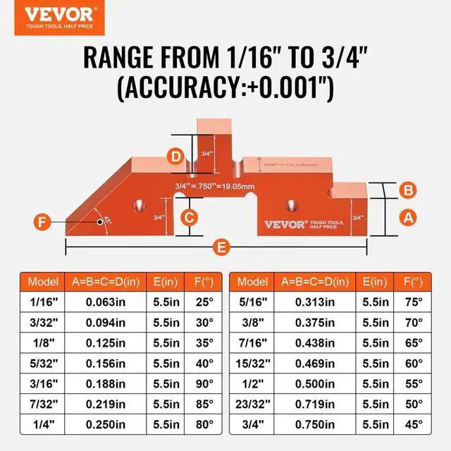 Alt view image 7 of 7 - VEVOR Router Table Setup Bars, 14 pcs, Precision Aluminum Setup Blocks Height Gauge Set, with Laser Engraved Size Markings Storage Case, Measuring Depth Height Angle, for Router Table Saw Accessories
