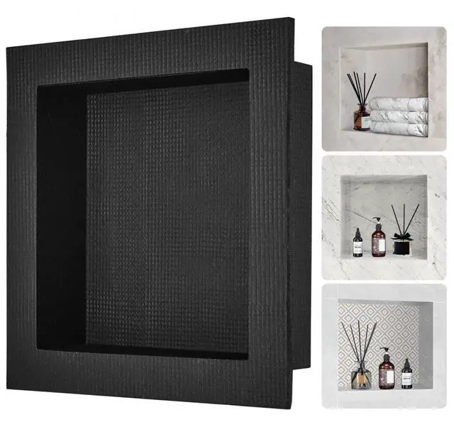 Main image of VEVOR Shower Niche Ready for Tile 16" x 16", Single Shelf Organizer, Square Corners Wall-inserted Niche Recessed, Sealed Protection Modern Soap Storage Niche for Shower Bathroom, Black