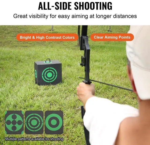 Alt view image 5 of 14 - VEVOR Archery Target, 16"x18" All-side Shotting Archery Arrow Target, Outdoor Portable Archery Target with Carry Handle, Easy Arrow Removal, Great Visibility, Lightweight, Easy to Transport, Black