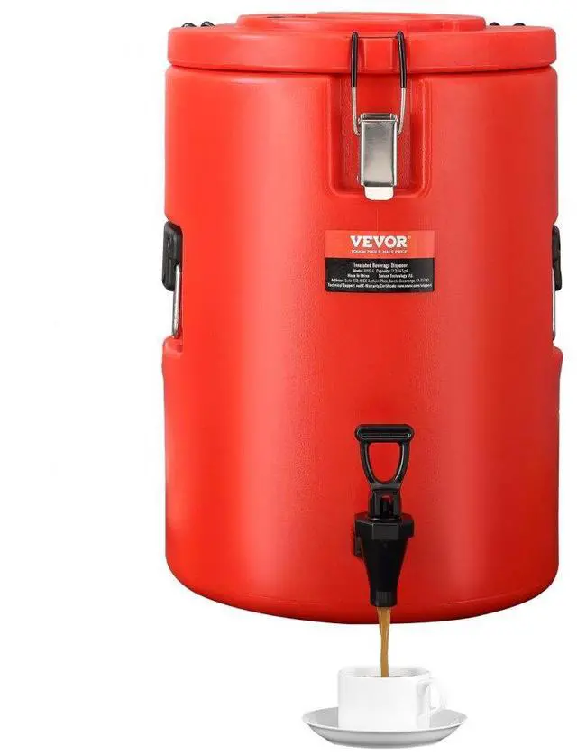 Main image of VEVOR Stainless Steel Insulated Beverage Dispenser, 4.5 Gallon 17.2 Liter, Thermal Hot and Cold Drink Server Dispenser with Spigot Handle, Food-grade for Hot Tea Coffee Water Restaurant Drink Shop