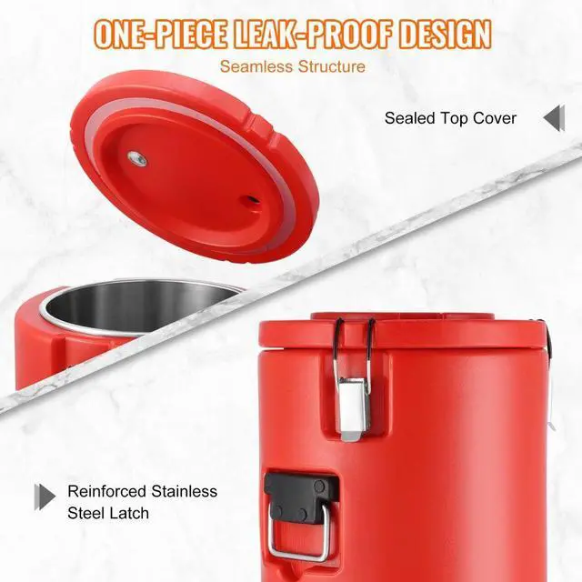 Alt view image 4 of 7 - VEVOR Stainless Steel Insulated Beverage Dispenser, 4.5 Gallon 17.2 Liter, Thermal Hot and Cold Drink Server Dispenser with Spigot Handle, Food-grade for Hot Tea Coffee Water Restaurant Drink Shop