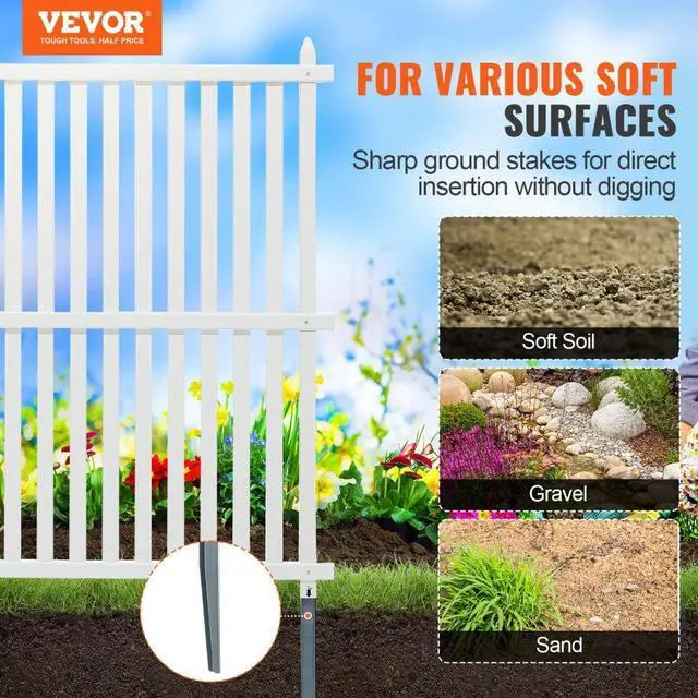 Alt view image 2 of 7 - VEVOR 48" W x 48" H Vinyl Privacy Fence Panels, Air Conditioner Fence, Outdoor Privacy Screens for Trash Can, Pool Equipment Enclosure, Privacy Screen Kit Strip Panels (2 Panels)