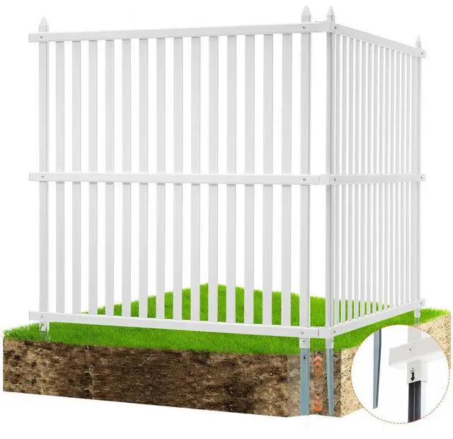 Main image of VEVOR 48" W x 48" H Vinyl Privacy Fence Panels, Air Conditioner Fence, Outdoor Privacy Screens for Trash Can, Pool Equipment Enclosure, Privacy Screen Kit Strip Panels (2 Panels)