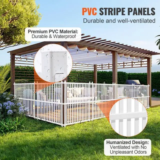 Alt view image 4 of 7 - VEVOR 48" W x 48" H Vinyl Privacy Fence Panels, Air Conditioner Fence, Outdoor Privacy Screens for Trash Can, Pool Equipment Enclosure, Privacy Screen Kit Strip Panels (2 Panels)