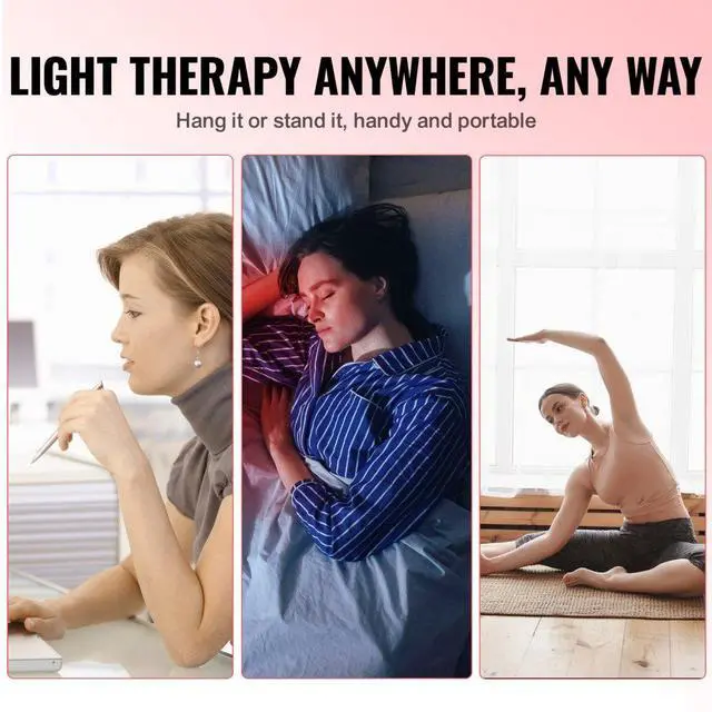Alt view image 6 of 7 - VEVOR Red Light Therapy for Body Face, 60 Dual-Chip LEDs, Red 660nm & Near Infrared 850nm Combo, High Power Red Light Therapy Panel for Recovery, Pain Relief, Wound Healing, Skin Health, 80W