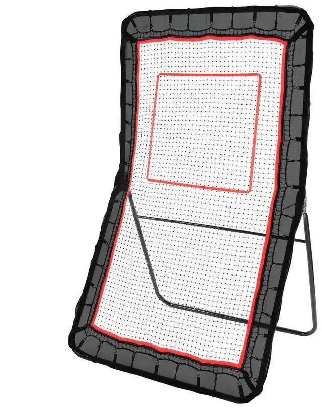 Main image of VEVOR Lacrosse Rebounder for Backyard, 4x7 Ft Volleyball Bounce Back Net, Pitchback Throwback Baseball Softball Return Training Screen, Adjustable Angle Shooting Practice Training Wall with Target