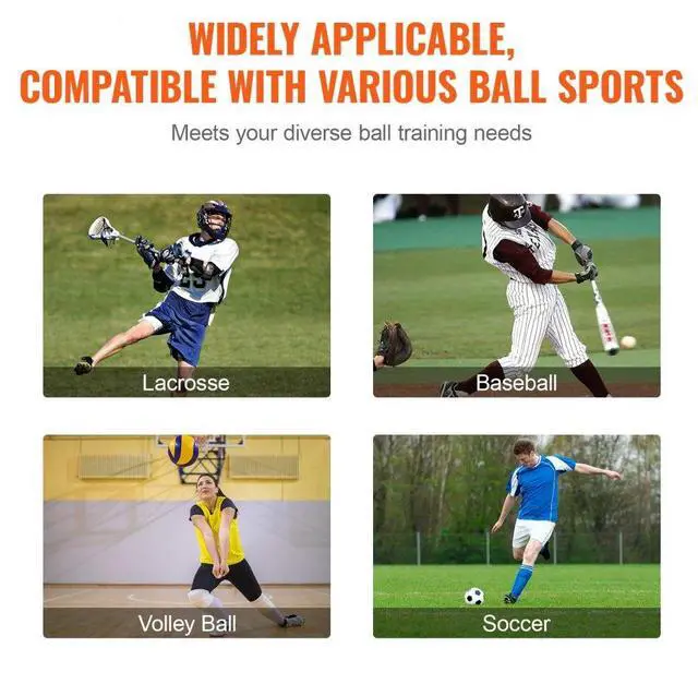 Alt view image 6 of 7 - VEVOR Lacrosse Rebounder for Backyard, 4x7 Ft Volleyball Bounce Back Net, Pitchback Throwback Baseball Softball Return Training Screen, Adjustable Angle Shooting Practice Training Wall with Target
