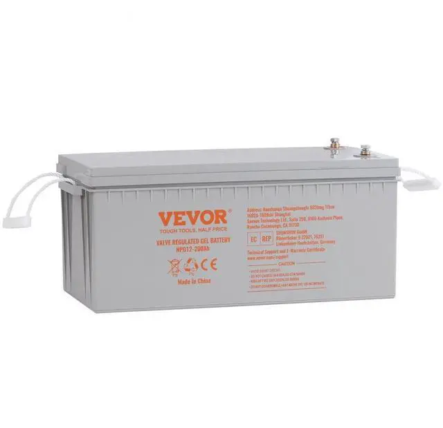 Main image of VEVOR Deep Cycle Battery, 12V 200 AH, AGM Marine Rechargeable Battery, High Self-Discharge Rate 1400A Current, for RV Solar Marine Off-Grid Applications UPS Backup Power System, Tested to UL Standards