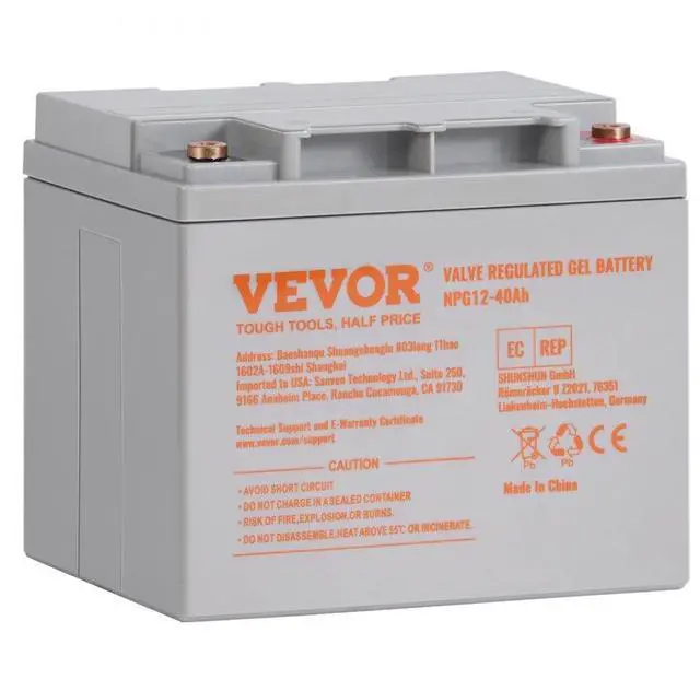 Main image of VEVOR Deep Cycle Battery, 12V 40AH, AGM Marine Rechargeable Battery, High Self-Discharge Rate 400A Discharge Current for Mobility Scooters Electric Wheelchairs Go-Karts e-Bikes, Tested to UL Standards