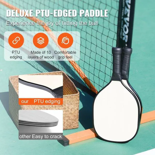 Alt view image 3 of 7 - VEVOR Pickleball Net Set, 22FT Regulation Size Portable Pickleball System with Carrying Bag & Balls & Paddles, Weather Resistant Steady Metal Frame & Strong PE Net, for Outdoor Backyard Driveway