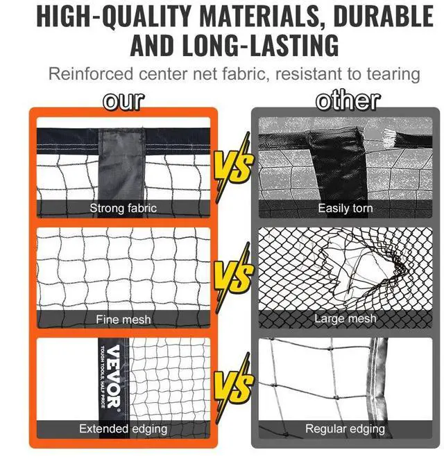 Alt view image 4 of 7 - VEVOR Pickleball Net Set, 22FT Regulation Size Portable Pickleball System with Carrying Bag & Balls & Paddles, Weather Resistant Steady Metal Frame & Strong PE Net, for Outdoor Backyard Driveway