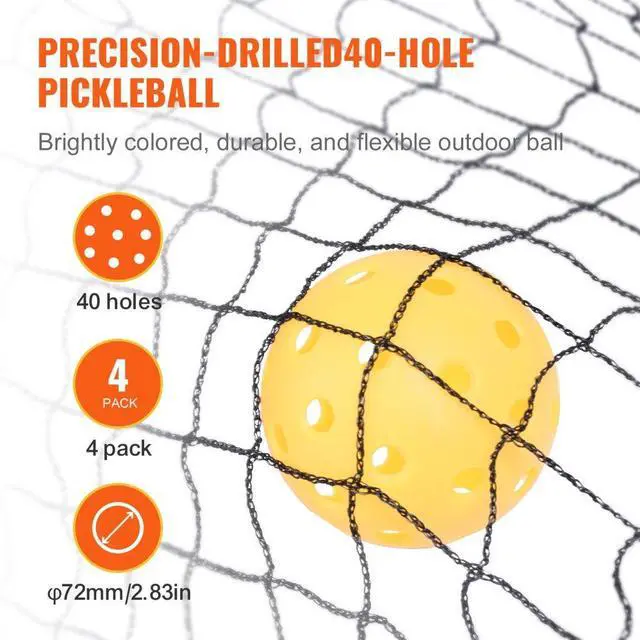 Alt view image 3 of 7 - VEVOR Pickleball Net Set, 22FT Regulation Size Portable Pickleball System with Carrying Bag, Balls, and Wheels, Weather Resistant Steady Metal Frame & Strong PE Net, for Outdoor Backyard Driveway