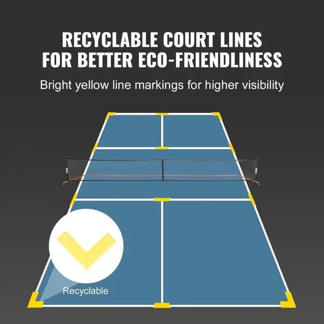 Alt view image 5 of 7 - VEVOR Pickleball Net Set, 22FT Regulation Size Portable Pickleball System with Bags, Balls, Paddles, Wheels, and Court Lines, Weather Resistant Metal Frame & PE Net, for Outdoor Backyard Driveway