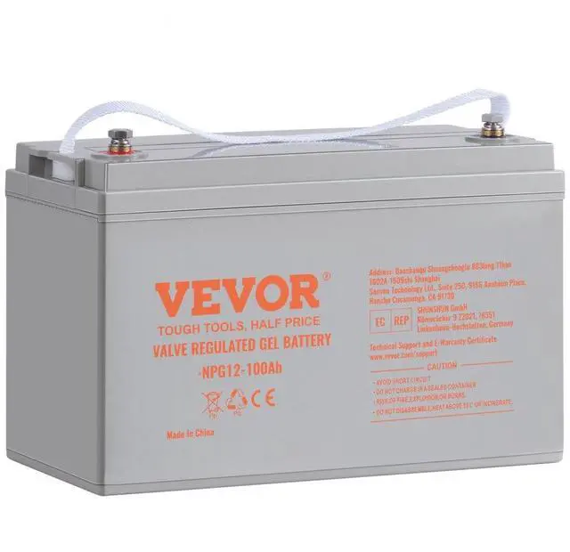 Main image of VEVOR Deep Cycle Battery, 12V 100 AH, AGM Marine Rechargeable Battery, High Self-Discharge Rate 800A Current, for RV Solar Marine Off-Grid Applications UPS Backup Power System