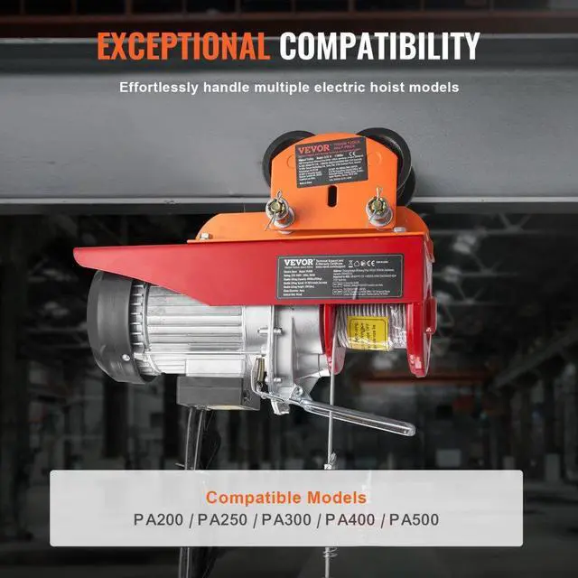 Alt view image 3 of 7 - VEVOR Electric Hoist Manual Trolley, 1100 lbs/0.5 Ton Capacity for PA200 PA250 PA300 PA400 PA500, Push Beam Trolley with Dual Wheels, 2.36"-4.72" Adjustable Flange Width for Straight Curved I Beam