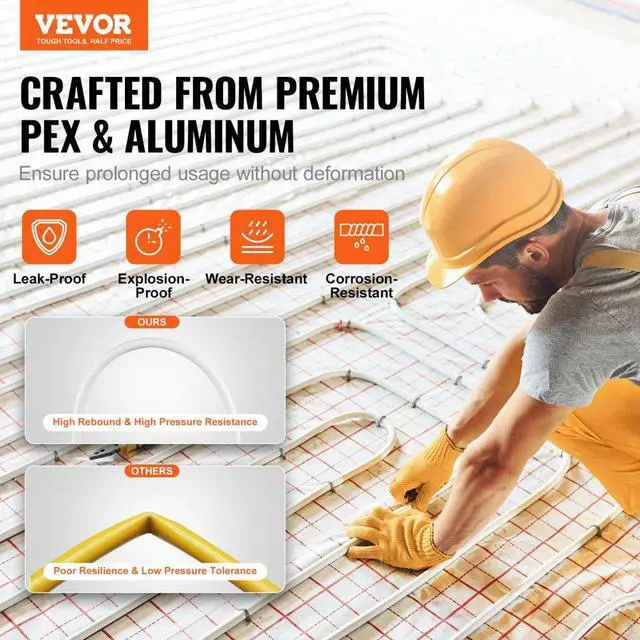 Alt view image 2 of 7 - VEVOR PEX-AL-PEX Tube, 82ft, 5/8'' Diameter Aluminum-Plastic Composite Pipe Oxygen Barrier Radiant Floor PEX Pipe, 0.08'' Thickness Radiant Heat Floor Plumbing 25M Inner Aluminum Layer PEX Tubing Pipe