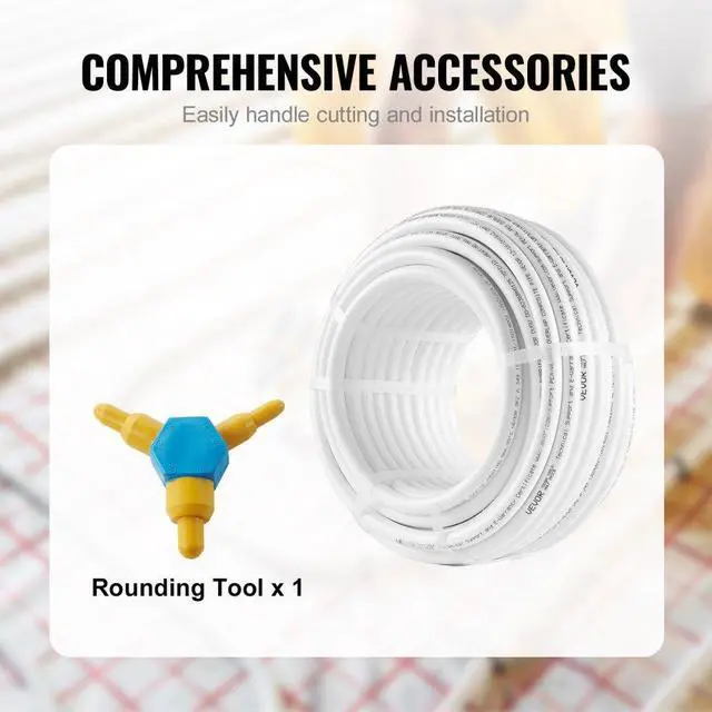 Alt view image 5 of 7 - VEVOR PEX-AL-PEX Tube, 82ft, 5/8'' Diameter Aluminum-Plastic Composite Pipe Oxygen Barrier Radiant Floor PEX Pipe, 0.08'' Thickness Radiant Heat Floor Plumbing 25M Inner Aluminum Layer PEX Tubing Pipe