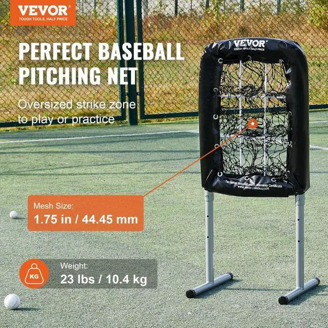 Alt view image 2 of 7 - VEVOR 9 Hole Baseball Net, 21"x29" Softball Baseball Training Equipment for Hitting Pitching Practice, Heavy Duty Height Adjustable Trainer Aid with Strike Zone & 4 Ground Stakes, for Youth Adults