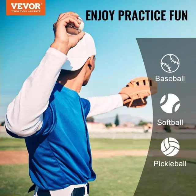 Alt view image 7 of 7 - VEVOR 9 Hole Baseball Net, 21"x29" Softball Baseball Training Equipment for Hitting Pitching Practice, Heavy Duty Height Adjustable Trainer Aid with Strike Zone & 4 Ground Stakes, for Youth Adults