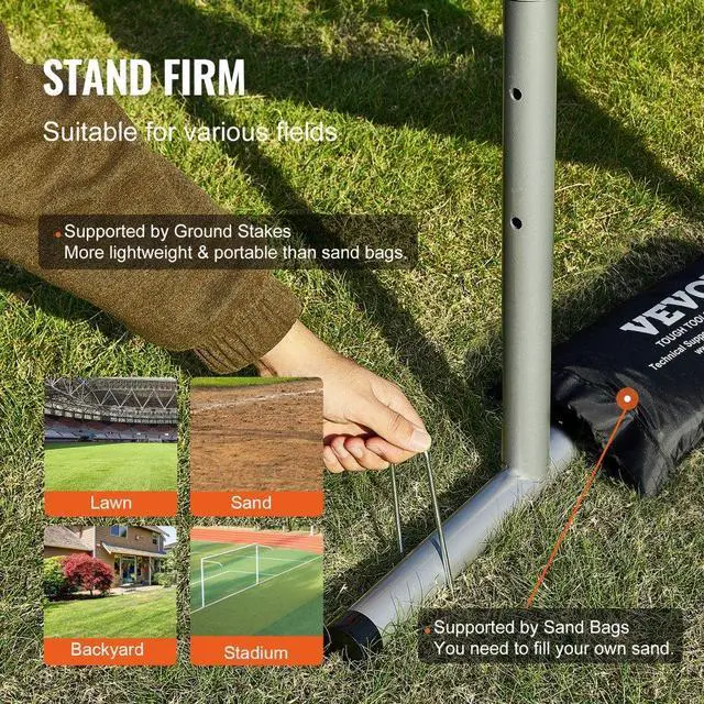 Alt view image 5 of 7 - VEVOR 9 Hole Baseball Net, 21"x29" Softball Baseball Training Equipment for Hitting Pitching Practice, Heavy Duty Height Adjustable Trainer Aid with Strike Zone & 4 Ground Stakes, for Youth Adults