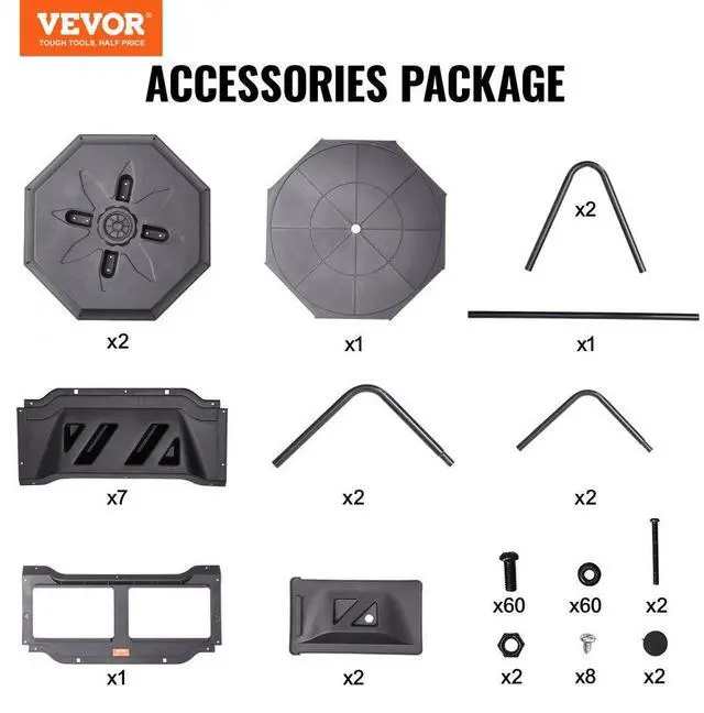 Alt view image 7 of 7 - VEVOR Compost Bin, 43-Gal Dual Chamber Composting Tumbler, Large Tumbling Rotating Composter with 2 Sliding Doors and Steel Frame, BPA Free Composter Bin Tumbler for Garden, Kitchen, Yard, Outdoor