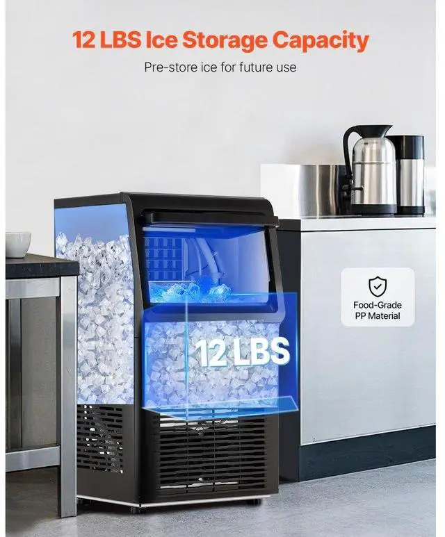 Alt view image 3 of 7 - VEVOR Commercial Ice Maker  70lbs/24H  Ice Maker Machine  36 Ice Cubes in 12-15 Minutes  Freestanding Cabinet Ice Maker with 12lbs Storage Capacity LED Digital Display  for Bar Home Office Restaurant