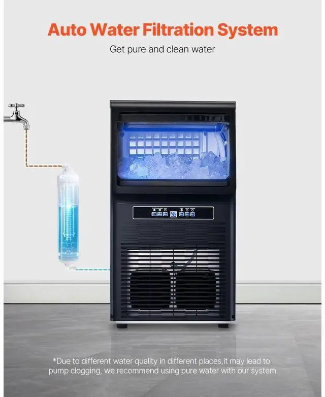 Alt view image 4 of 7 - VEVOR Commercial Ice Maker  70lbs/24H  Ice Maker Machine  36 Ice Cubes in 12-15 Minutes  Freestanding Cabinet Ice Maker with 12lbs Storage Capacity LED Digital Display  for Bar Home Office Restaurant