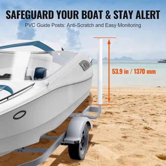 Alt view image 5 of 7 - VEVOR Marine Trailer Guide Set, 60'' Flexibly Adjustable, Dual Rust-Resistant Steel Supports with PVC Covering, Ideal for Ski, Fishing, and Sailboat Transport, 2-Piece Kit 2024