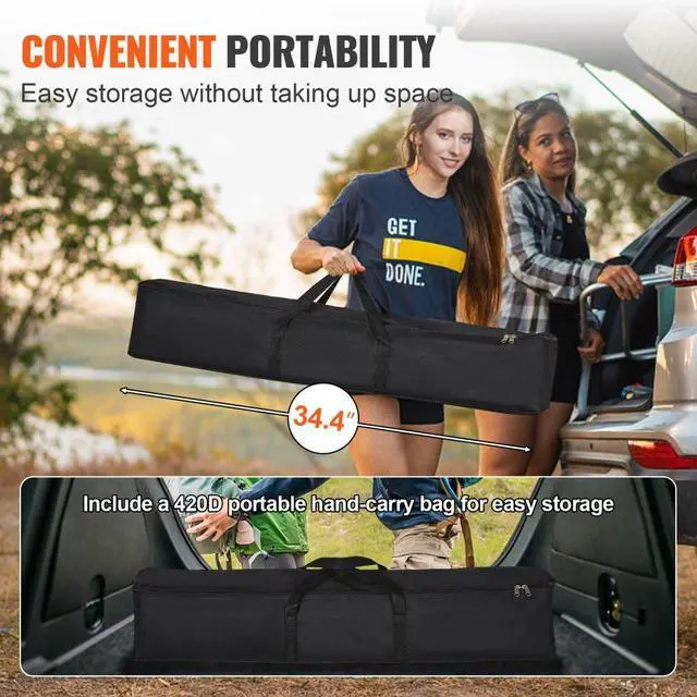 Alt view image 6 of 8 - VEVOR Projector Screen with Stand, 120 inch 16:9 4K 1080 HD Outdoor Movie Screen with Stand, Wrinkle-Free Projection Screen with Bar Feet and Carry Bag, for Home Theater Cinema Backyard Movie Night