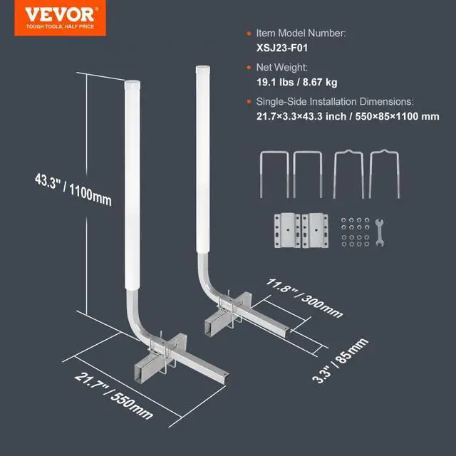 Alt view image 7 of 7 - VEVOR Boat Trailer Guide, 43 Adjustable Design Trailer Guide Poles, 2PCS Rustproof Galvanized Steel Trailer Guide, Trailer Guides with PVC Pipes, for Ski Boat, Fishing Boat or Sailboat Trailer 2024