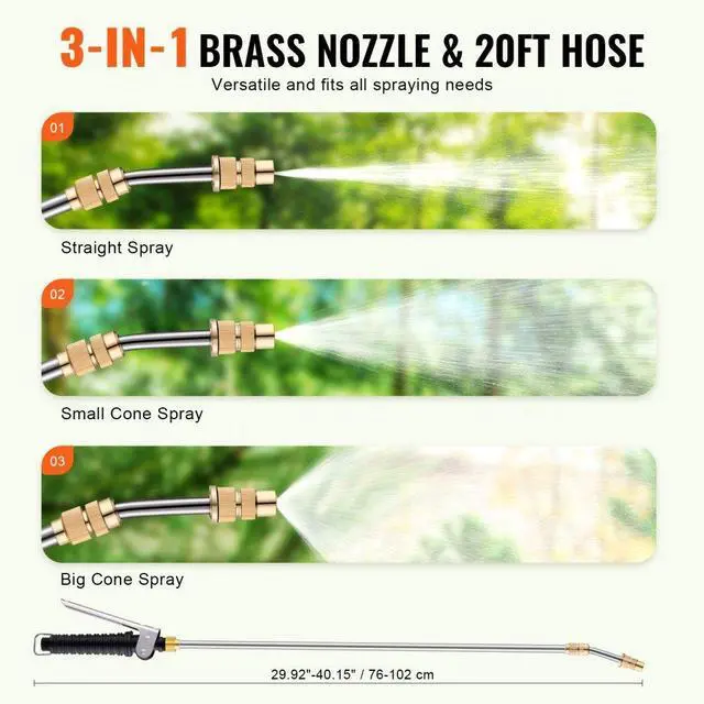 Alt view image 4 of 7 - VEVOR ATV Spot Sprayer, 15.9 Gal/60 L ATV/UTV Broadcast Sprayer with A Nozzle Boom, 12 V Pump Weed Sprayer with Water Tank, 1.9 GPM Flow Rate, Adjustable 0-72 PSI, 20FT Hose, White