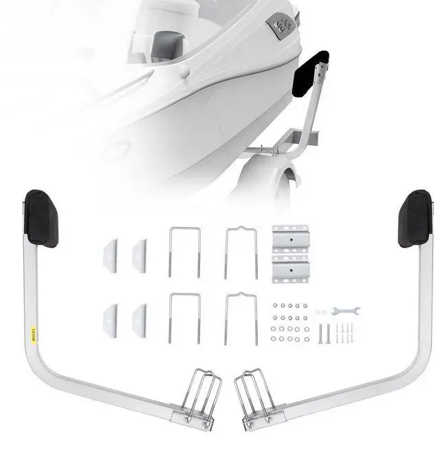 Main image of VEVOR Marine Trailer Assistant, 27.6 Flexibly Adjustable Bunk Guide-Ons, Pair of Durable Steel Support Poles, Robust Roller Guide, Suitable for Ski Boats, Fishing Boats, or Sailboats 20