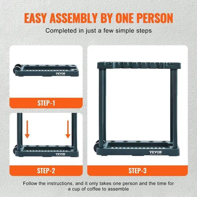 Alt view image 5 of 7 - VEVOR Garden Tool Organizer, 10 Slots, Yard Tool Tower Rack for Garage Organization and Storage, Hold Long-Handled Tool/Rake/Broom/Shovel, PP Garden Tool Stand Holder Organizer for Yard, Shed, Outdoor