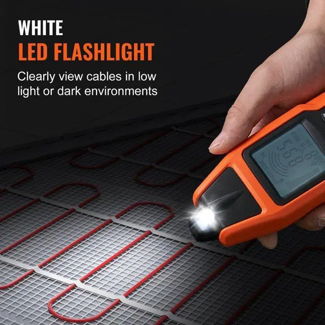 Alt view image 6 of 7 - VEVOR Underground Cable Locator, 3 FT Max. Detection Depth, 12 to 600V (NVC) Wire Tracer Break Detector Finder, 6561 FT Max.Detection Length for Electrical Circuits Pipelines Dog Fence Buried Cables