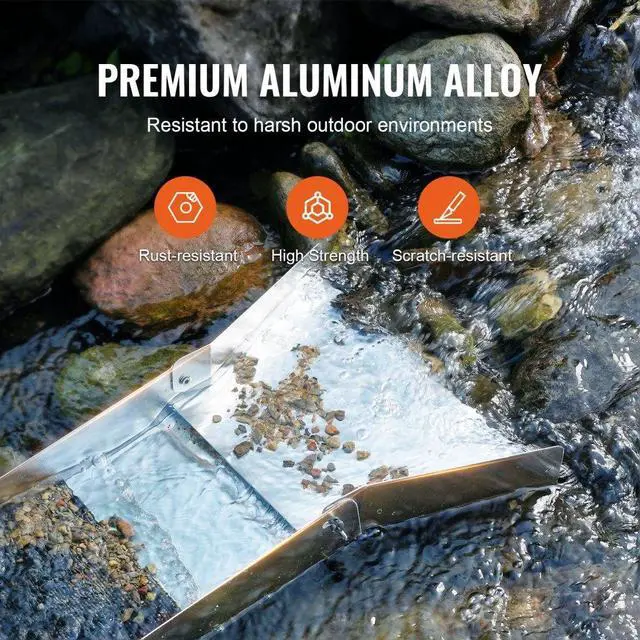 Alt view image 3 of 7 - VEVOR 50 Inch Folding Sluice Box Gold Panning Kit, 23pc Gold Prospecting Equipment Kit with Gold Pan, Classifier Screen, Separating Magnet, Backpack and More