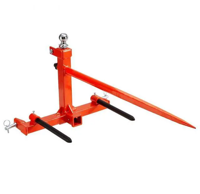 Main image of VEVOR  49" Hay Spear, Bale Spears 1600lbs Loading Capacity, Three-Point Hitch Tractor Attachment with 2pcs 17.5" Stabilizer Spears, Quick Attach Spike Forks