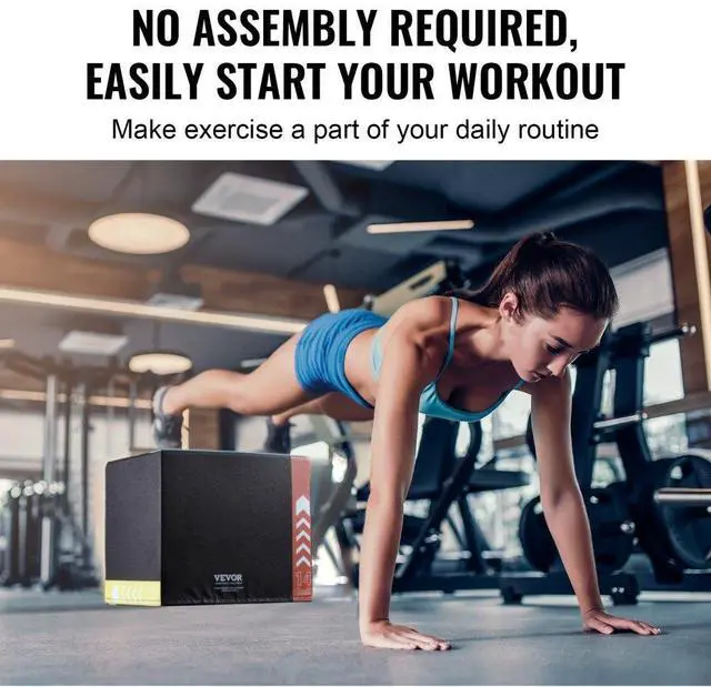 Alt view image 6 of 7 - VEVOR 3 in 1 Plyometric Jump Box, 16/14/12 Inch Cotton Plyo Box, Platform & Jumping Agility Box, Anti-Slip Fitness Exercise Step Up Box for Home Gym Training, Conditioning Strength Training, Black