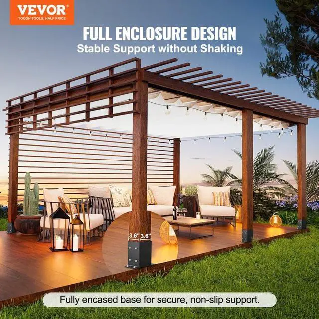 Alt view image 2 of 7 - VEVOR 10 Pack 4x4 Post Base Brackets Heavy Duty Wood Post Fence Post Anchor
