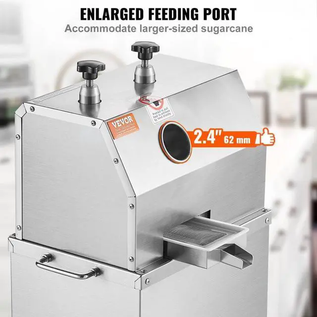 Alt view image 3 of 7 - VEVOR Electric Sugar Cane Juicer, 750W Sugarcane Juicer Machine with 661LBS/H High Output, 3 Stainless Steel Rollers, 2.4" Large Inlet, Sugarcane Juice Extractor Squeezer on Wheels for Home/Commercial