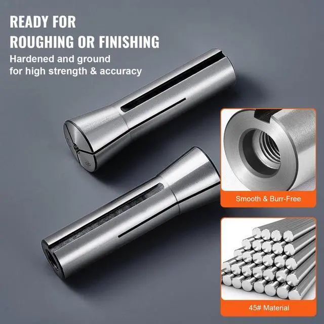 Alt view image 4 of 7 - VEVOR 13 pcs Precision R8 Collet Set, 1/8'' - 7/8'', 45# Alloy Steel Mill Collet Chuck 0.0012"/30m TIR with 13 Labeled Storage Boxes, for Milling Machine Drill Presses Boring Machine Machining Center