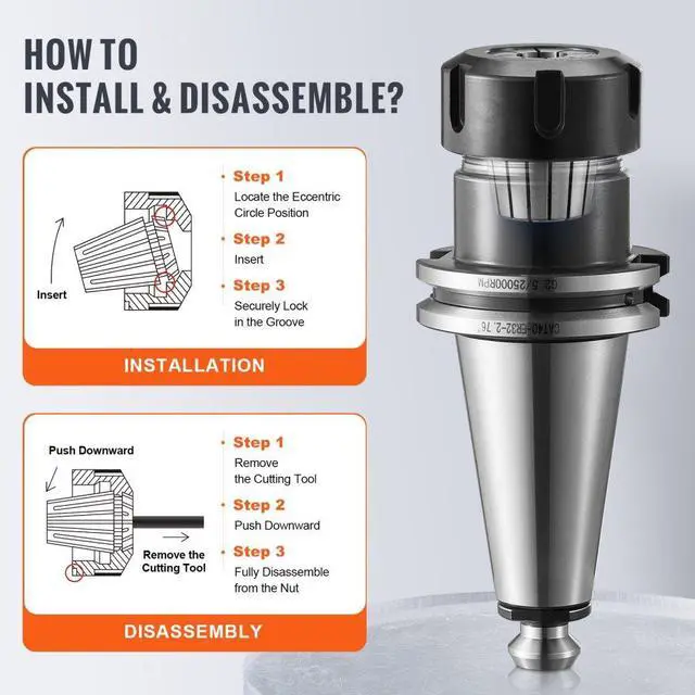 Alt view image 5 of 14 - VEVOR 25 pcs ER32 Collet Set, 1/16''-13/16'', ER32 Spring Collet Chuck Set, 0.0006"/15 m TIR Lathe Chuck Tool with 25 Labeled Storage Boxes, for CNC Engraving Machine Milling Lathe Tool Drill Press
