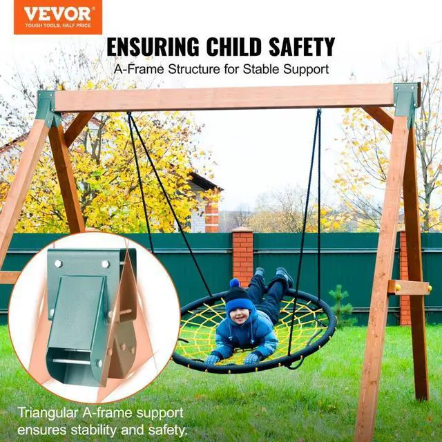 Alt view image 2 of 7 - VEVOR A-Frame Middle Swing Set Brackets, Heavy Duty Carbon Steel Swing Set Hardware with Mounting Hardware, DIY Swing Set Bracket Swing Set Kit for 4x4 Legs & 4x6 Beam, Green
