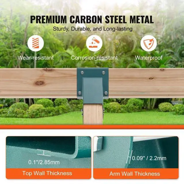 Alt view image 3 of 7 - VEVOR A-Frame Middle Swing Set Brackets, Heavy Duty Carbon Steel Swing Set Hardware with Mounting Hardware, DIY Swing Set Bracket Swing Set Kit for 4x4 Legs & 4x6 Beam, Green
